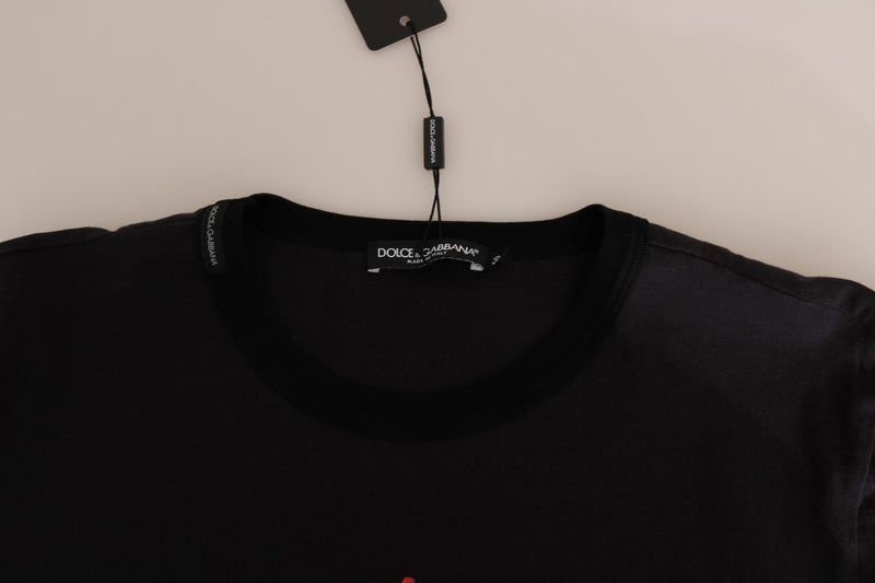 Black Cotton Crewneck T-Shirt