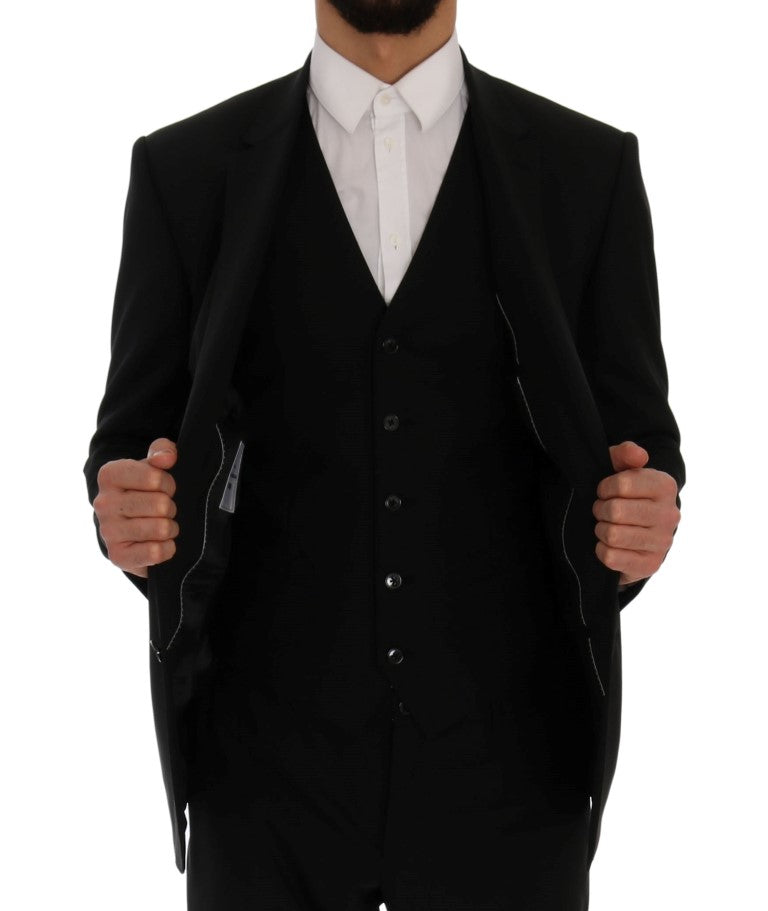 Black Wool Stretch MARTINI Slim Fit Suit