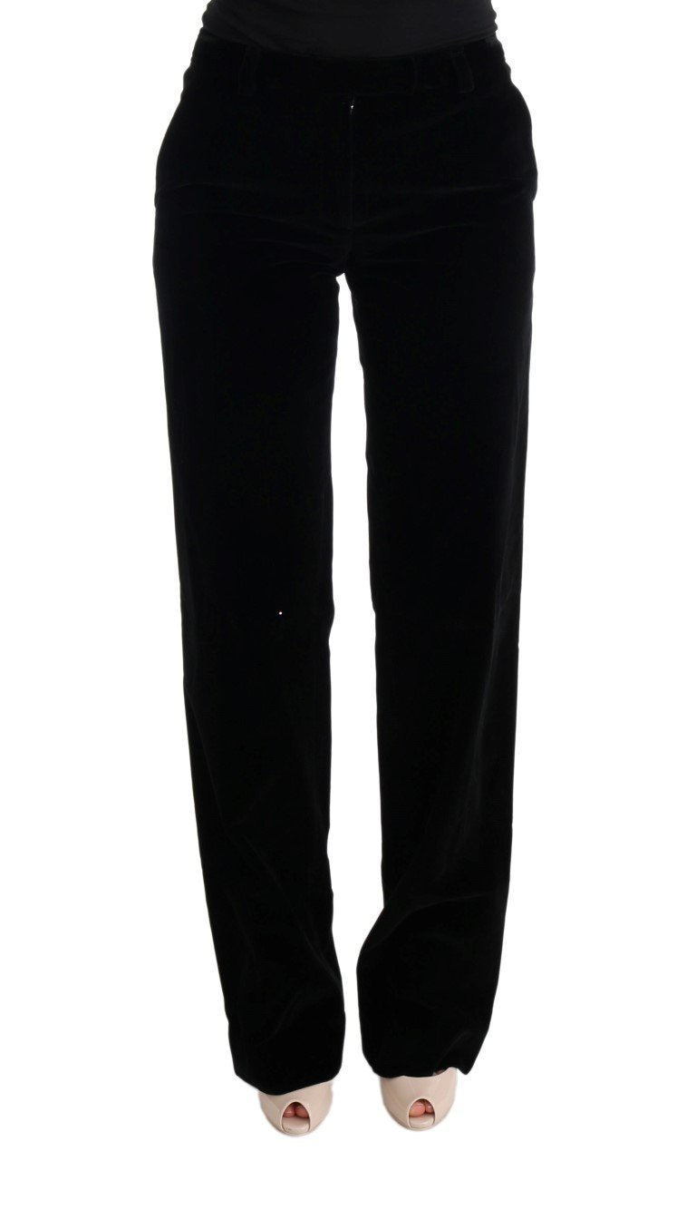 Black Cotton Regular Fit Formal Pants