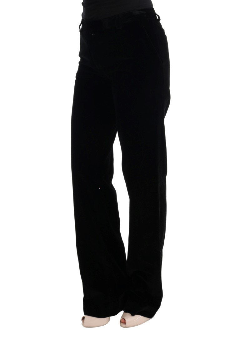 Black Cotton Regular Fit Formal Pants