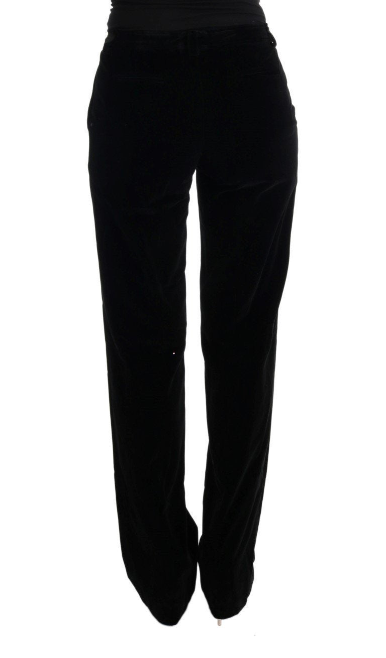 Black Cotton Regular Fit Formal Pants