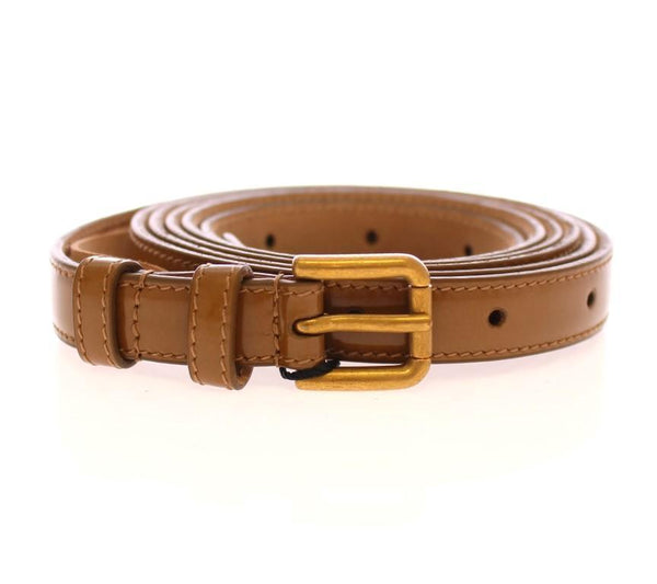 Brown Leather Logo Belt