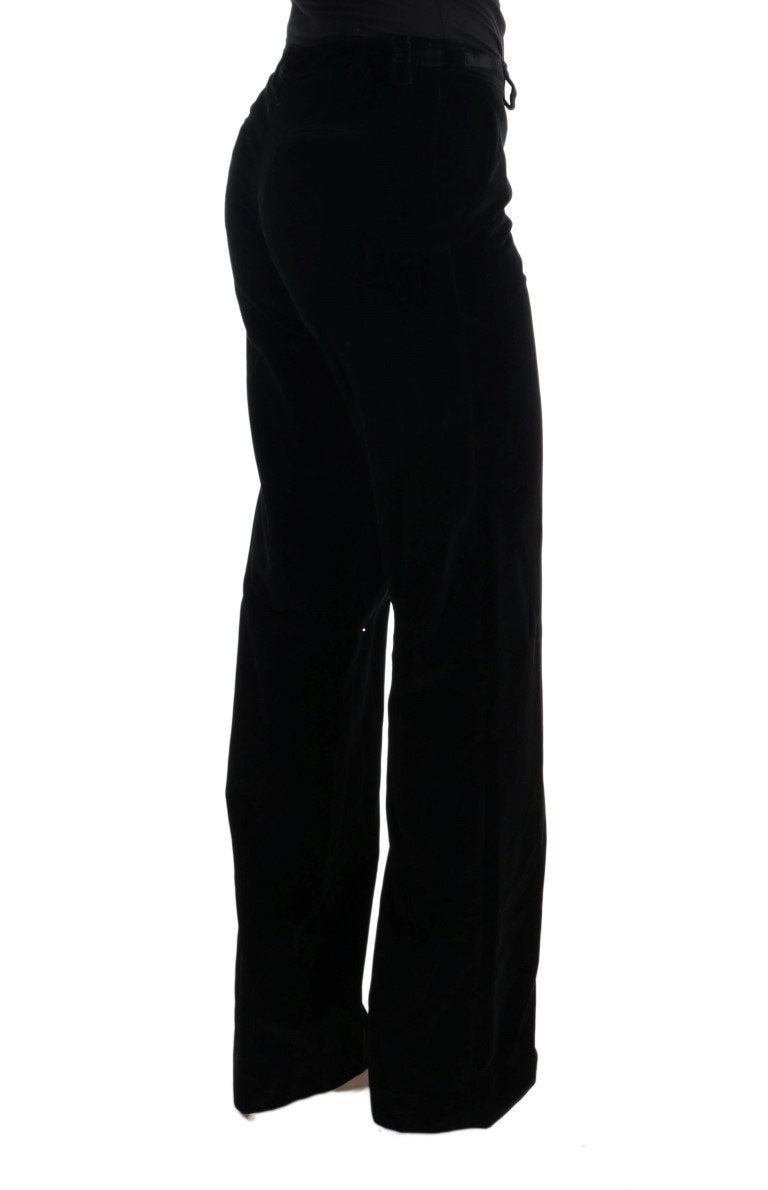 Black Cotton Regular Fit Formal Pants