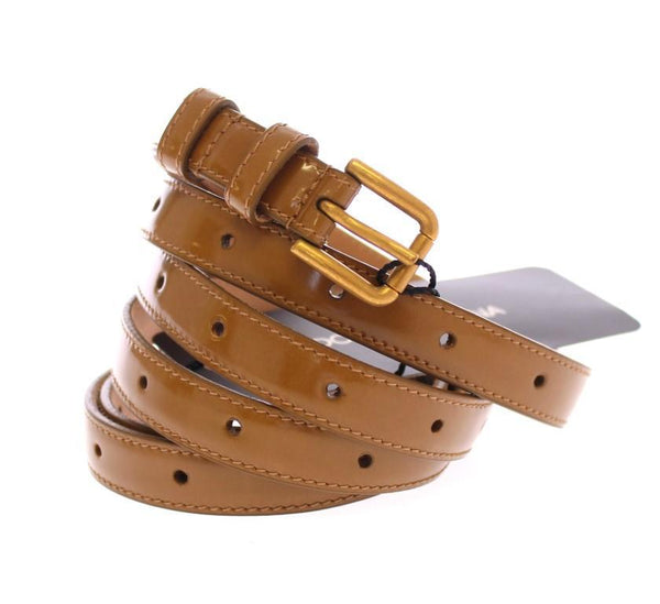 Brown Leather Logo Belt