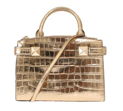 Gold KARLA Leather Satchel Bag