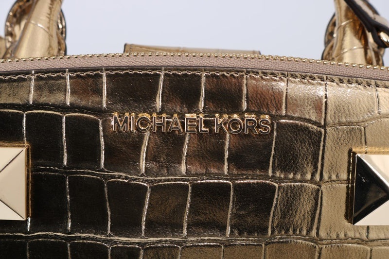 Gold KARLA Leather Satchel Bag
