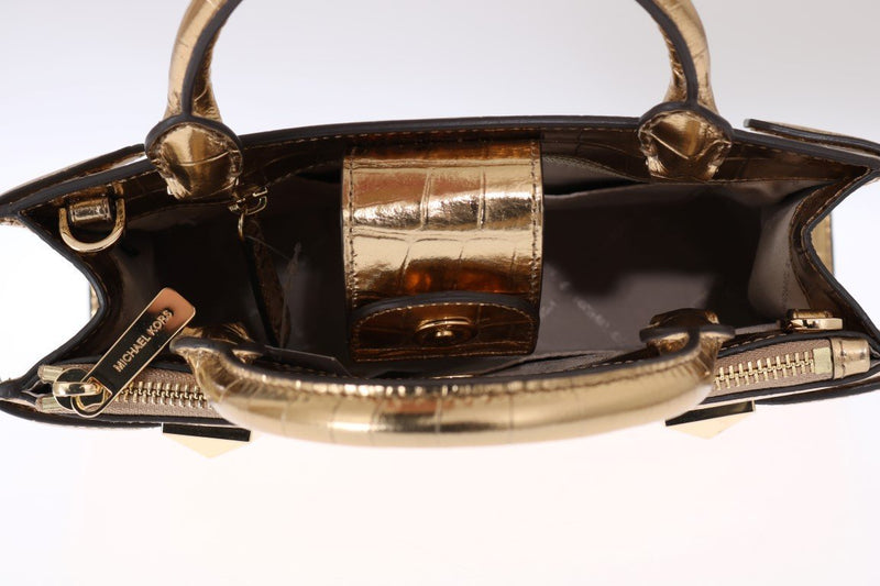 Gold KARLA Leather Satchel Bag