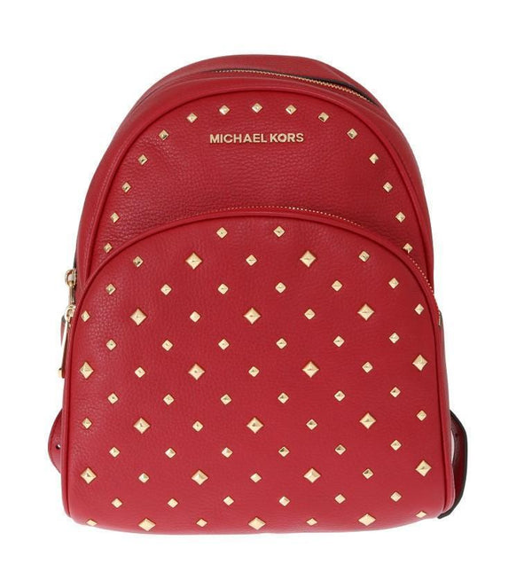 Red ABBEY Studded Backpack