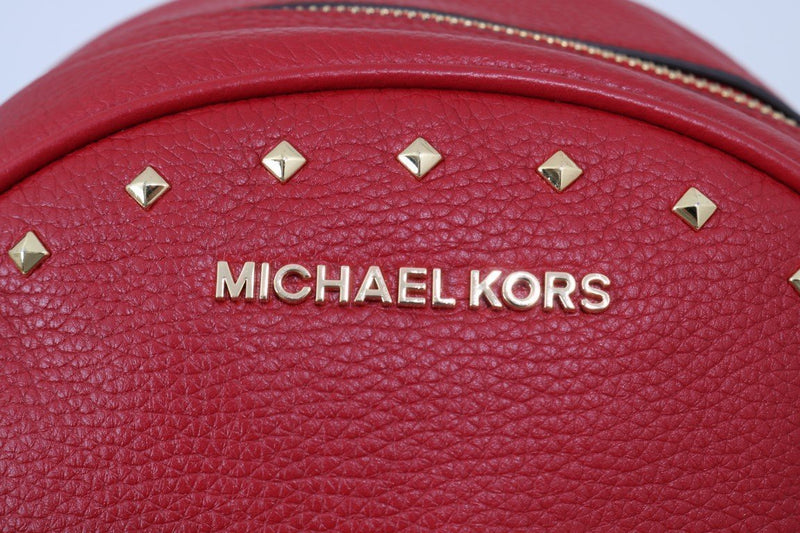 Red ABBEY Studded Backpack