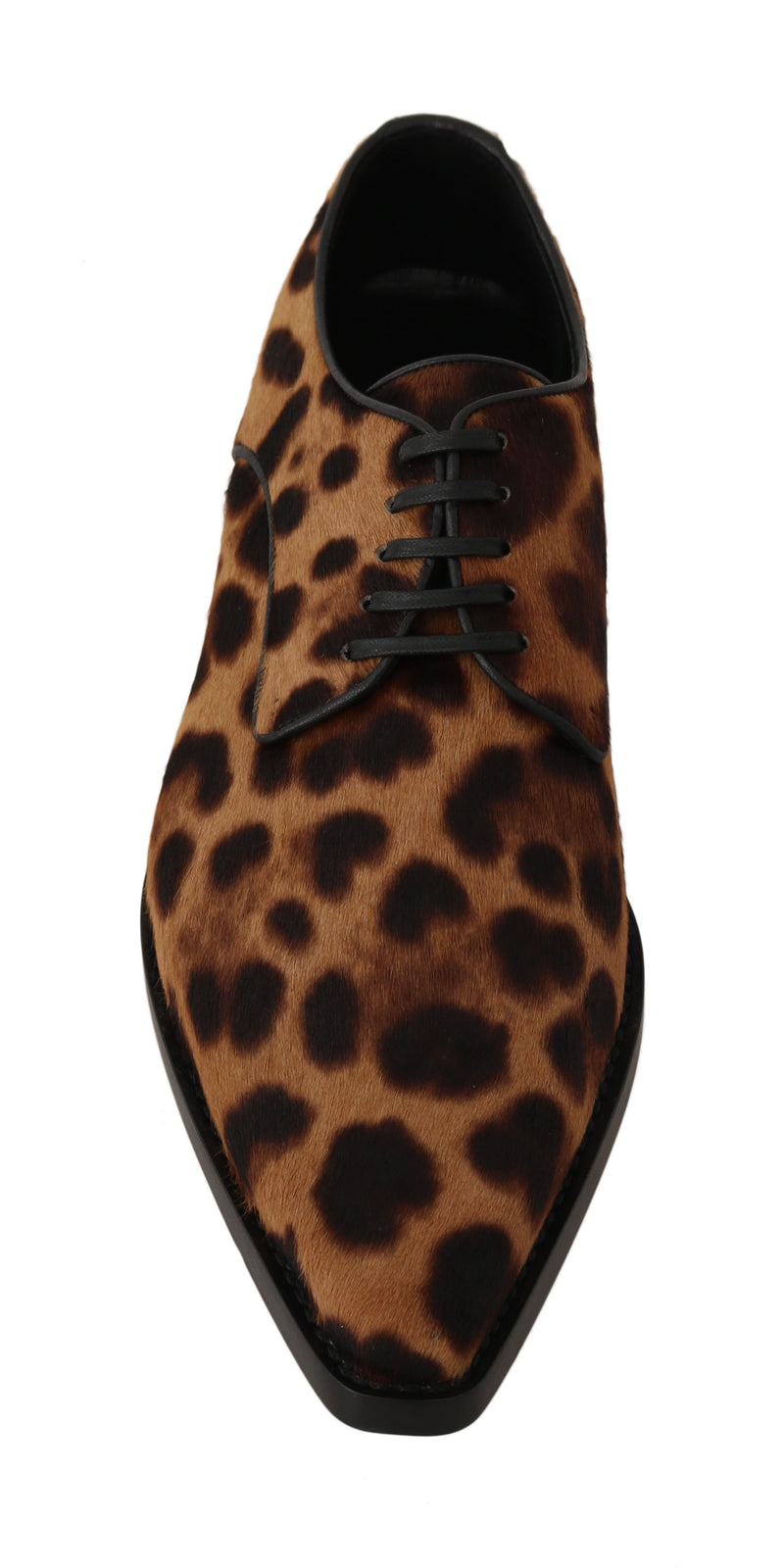 Brown Leopard Print Pony Hair Oxfords