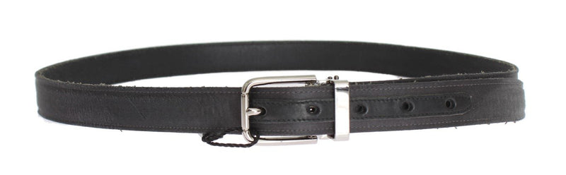 Black Leather Silver Buckle Belt