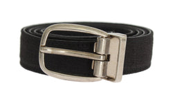 Black Linen Leather Belt