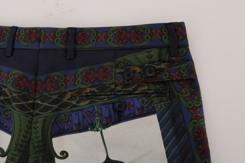 Chinoiserie Print 3/4 Linen Shorts