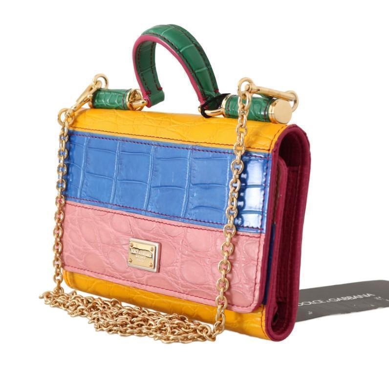 Purse Sicily VON Multicolor Crocodile Skin Hand Bag