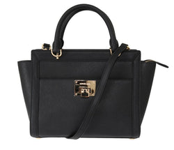 Black TINA Leather Satchel Bag