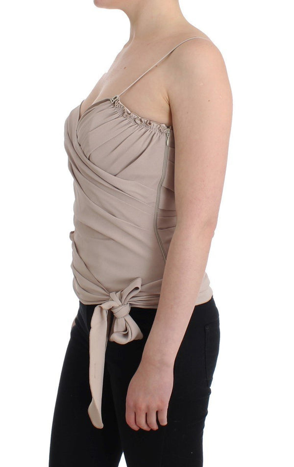 Beige crêpe tank top