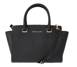 Black SELMA Leather Satchel Bag