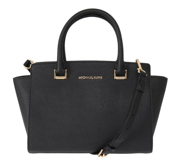 Black SELMA Leather Satchel Bag