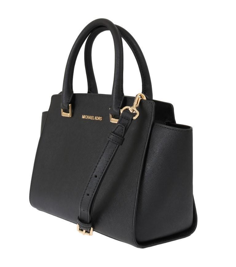 Black SELMA Leather Satchel Bag