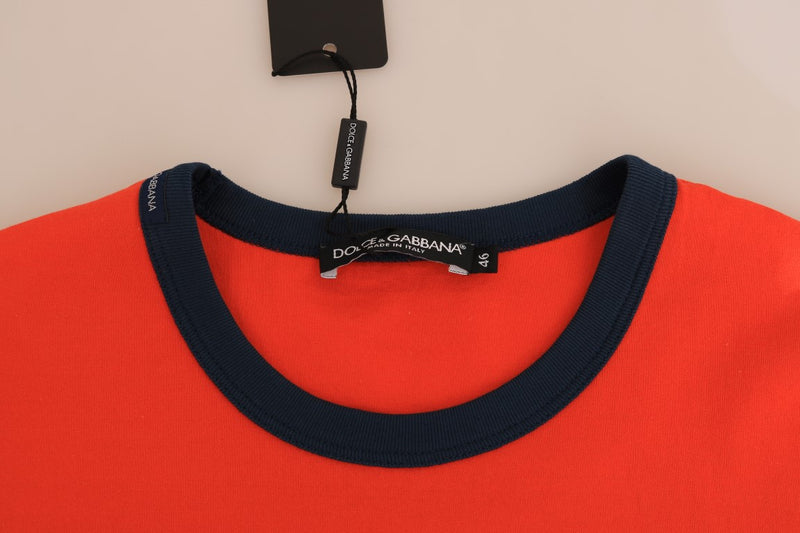 Orange Cotton Crewneck T-Shirt