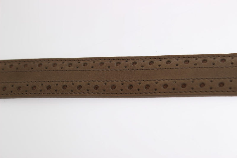 Beige Brown Leather Belt