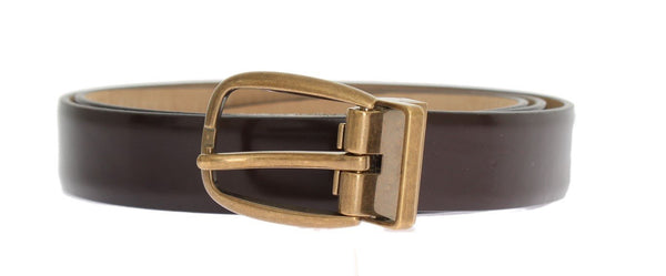 Brown Leather Gold Buckle Belt