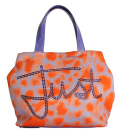Orange Purple Strass Hand Shopping Tote Bag - Designer Clothes, Handbags, Shoes + from Dolce & Gabbana, Prada, Cavalli, & more