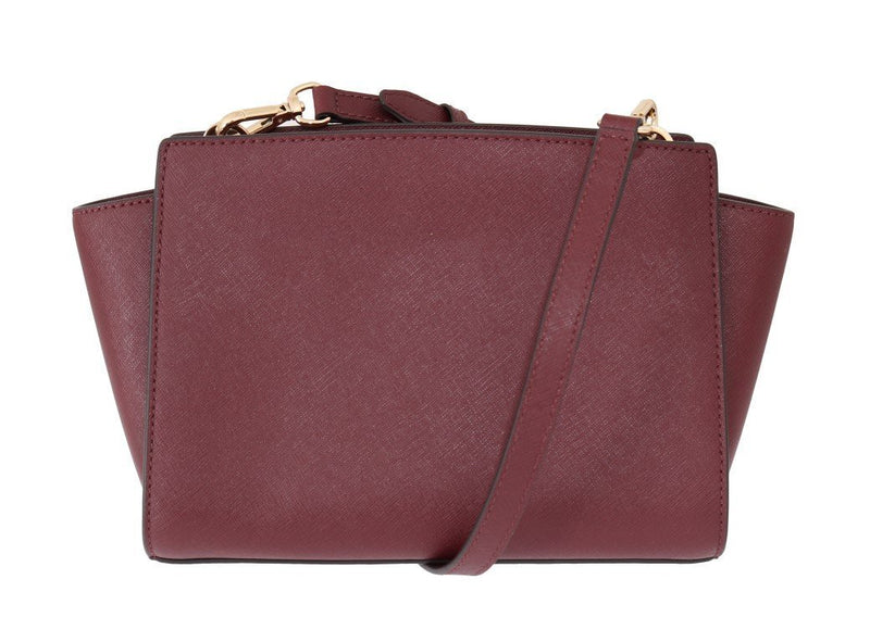 Red Pink SELMA Leather Messenger Bag