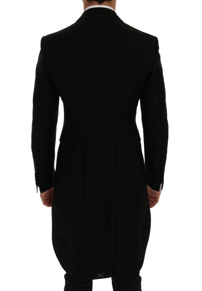 Black Wool Silk Tuxedo Blazer Tailcoat