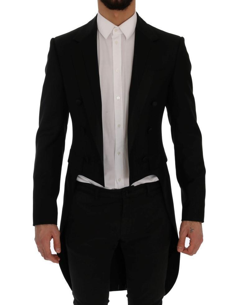 Black Wool Silk Tuxedo Blazer Tailcoat