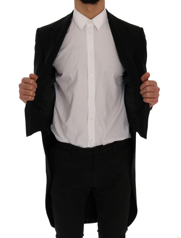 Black Wool Silk Tuxedo Blazer Tailcoat