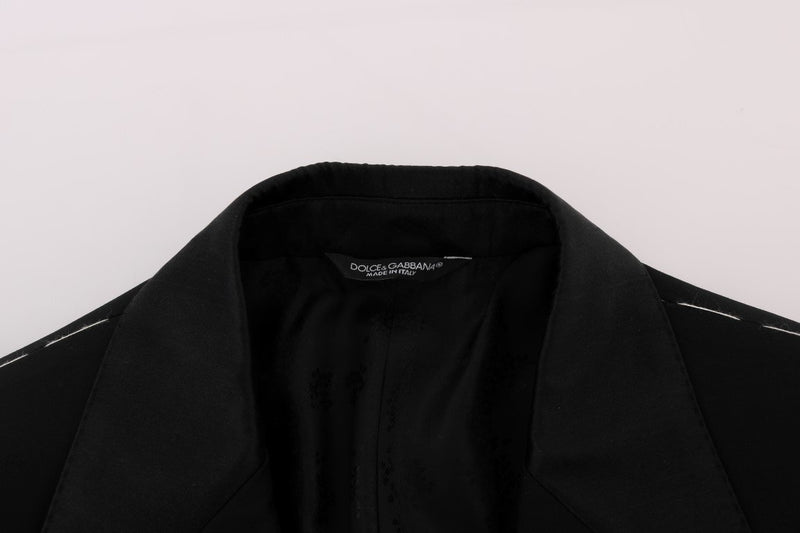 Black Wool Silk Tuxedo Blazer Tailcoat
