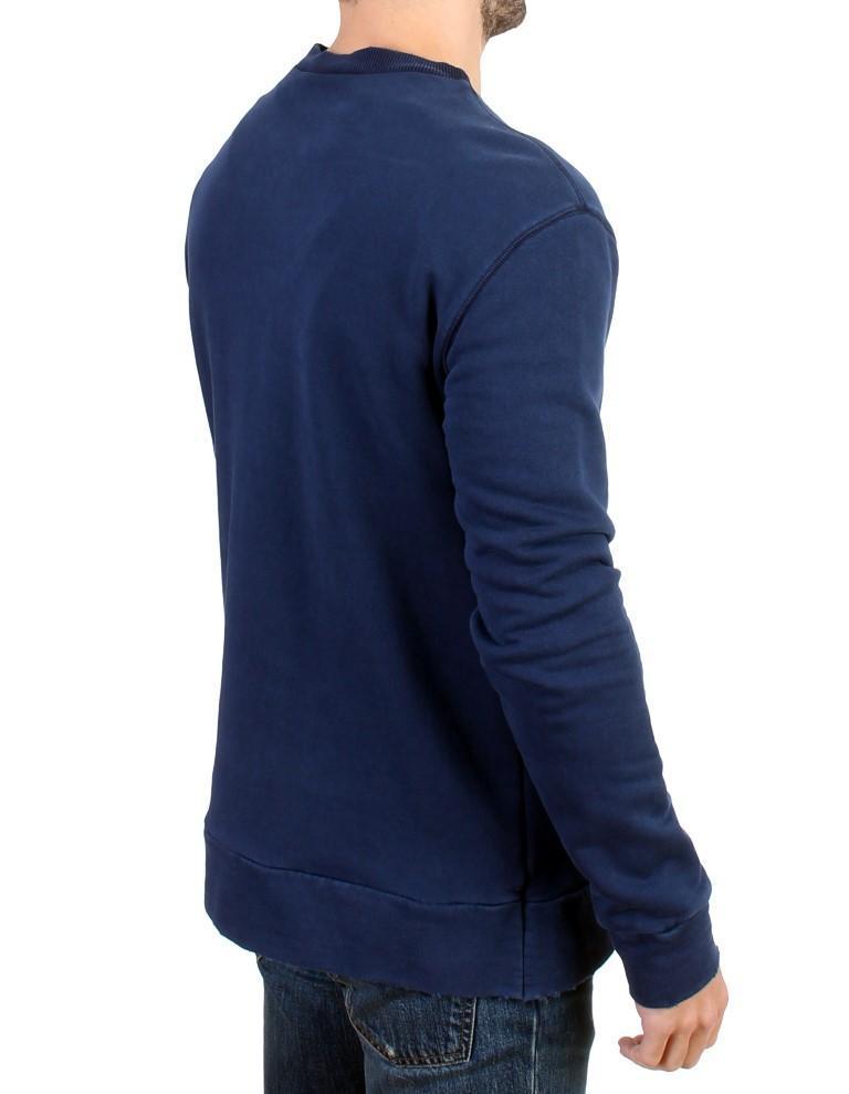 Blue crewneck cotton sweater