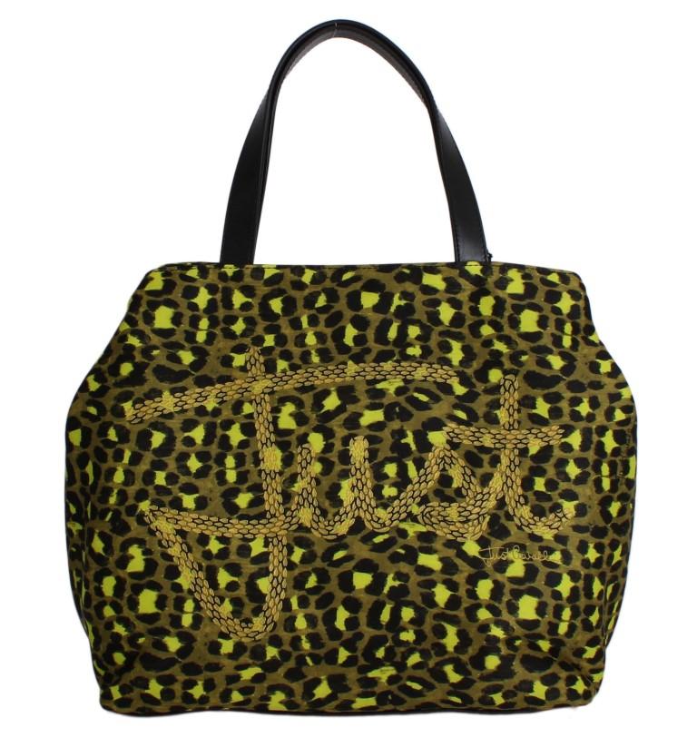 Yellow Black Leopard Hand Shopping Tote Bag