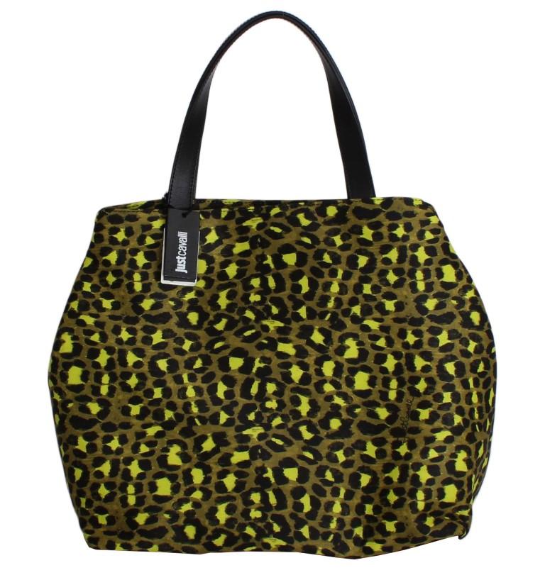 Yellow Black Leopard Hand Shopping Tote Bag