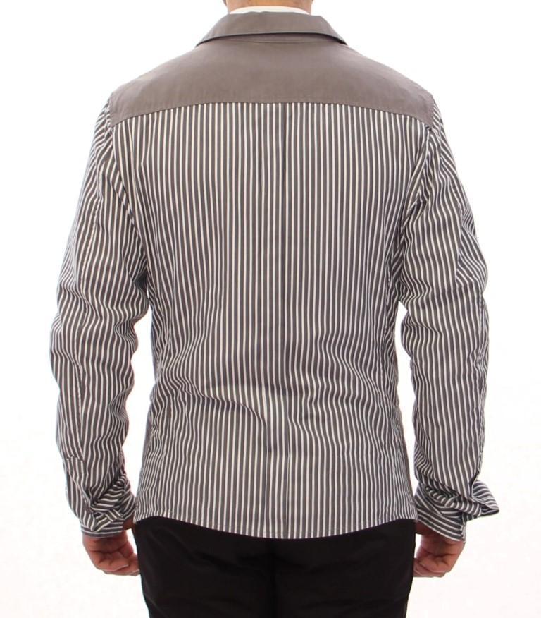 Gray striped cotton blazer