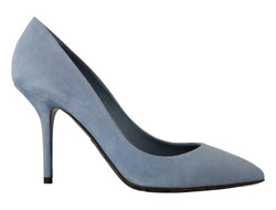 Blue Suede Leather Pumps Heels