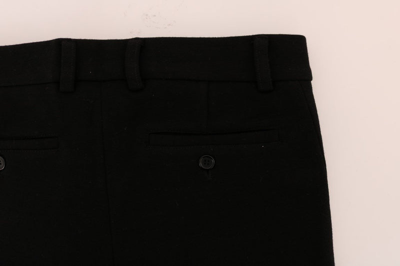 Black Wool Slim Fit Dress Pants