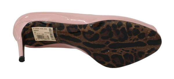 Pink Leather Stiletto Open Peep Toe