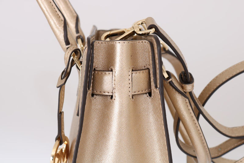 Pale Gold DILLON Leather Satchel Bag