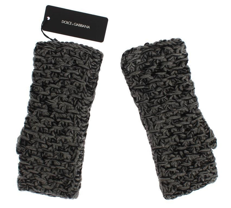 Gray Wool Cashmere Finger Free Knitted Gloves