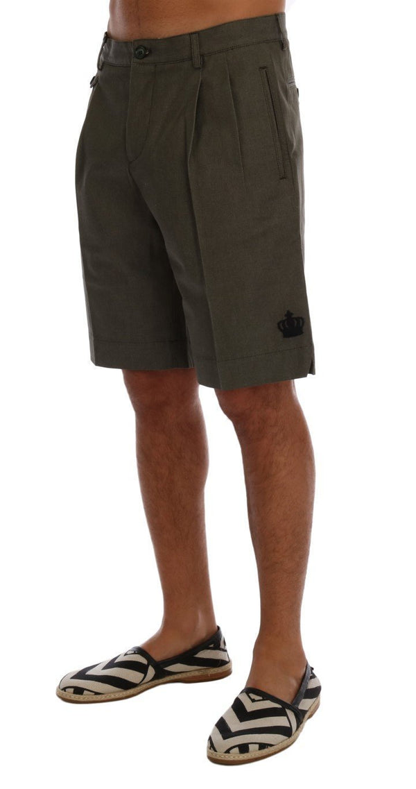 Gray Cotton Crown Shorts