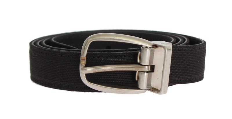 Black Linen Leather Belt