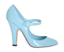 Blue Heels Mary Janes Leather Pumps