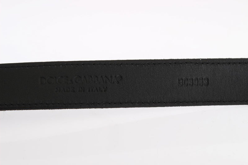 Black Linen Leather Belt