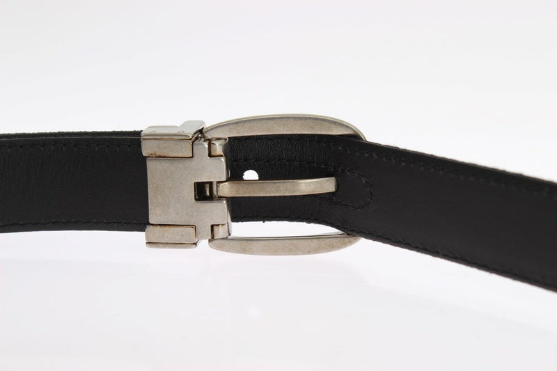 Black Linen Leather Belt