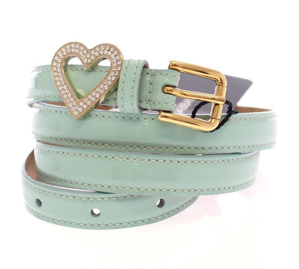 Blue Leather Logo Charm Belt