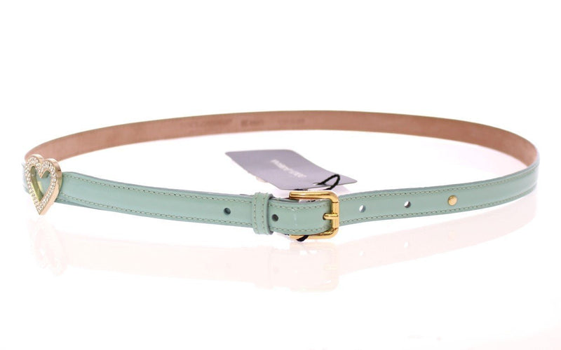Blue Leather Logo Charm Belt