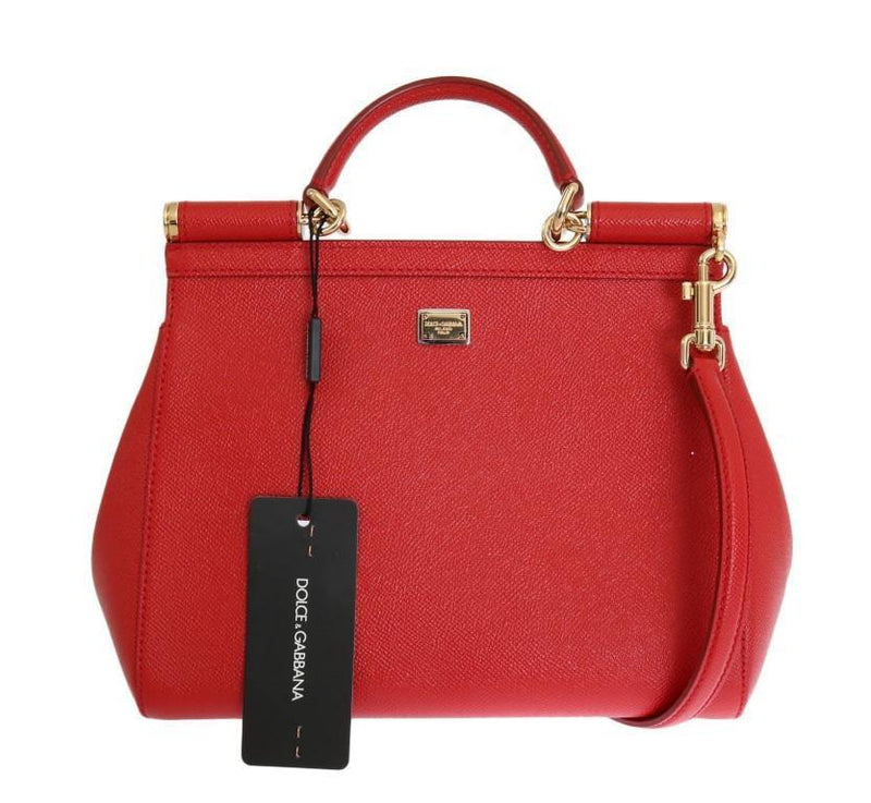 Red Leather Carretto Crystal SICILY Bag