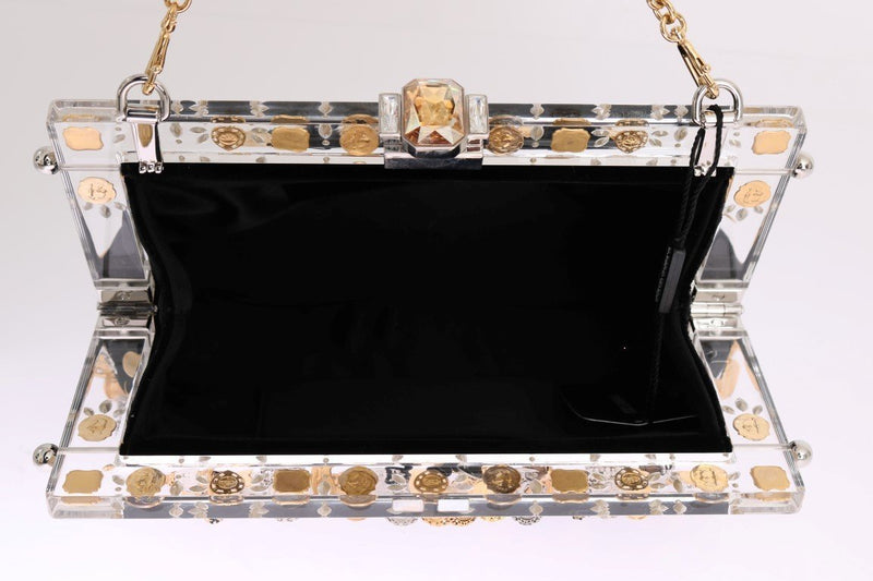 Black VANDA Velvet Gold Charms Crystal Bag